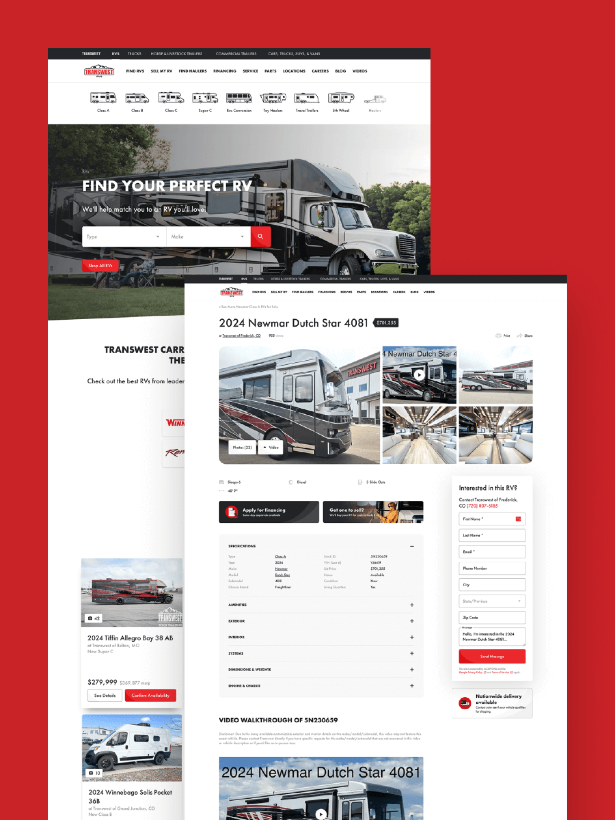 RV dealership websites