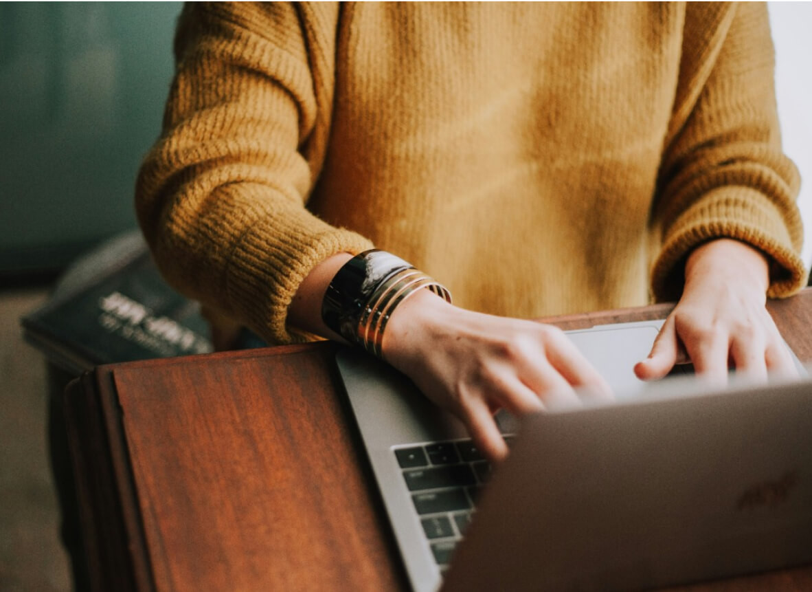 Woman on a computer