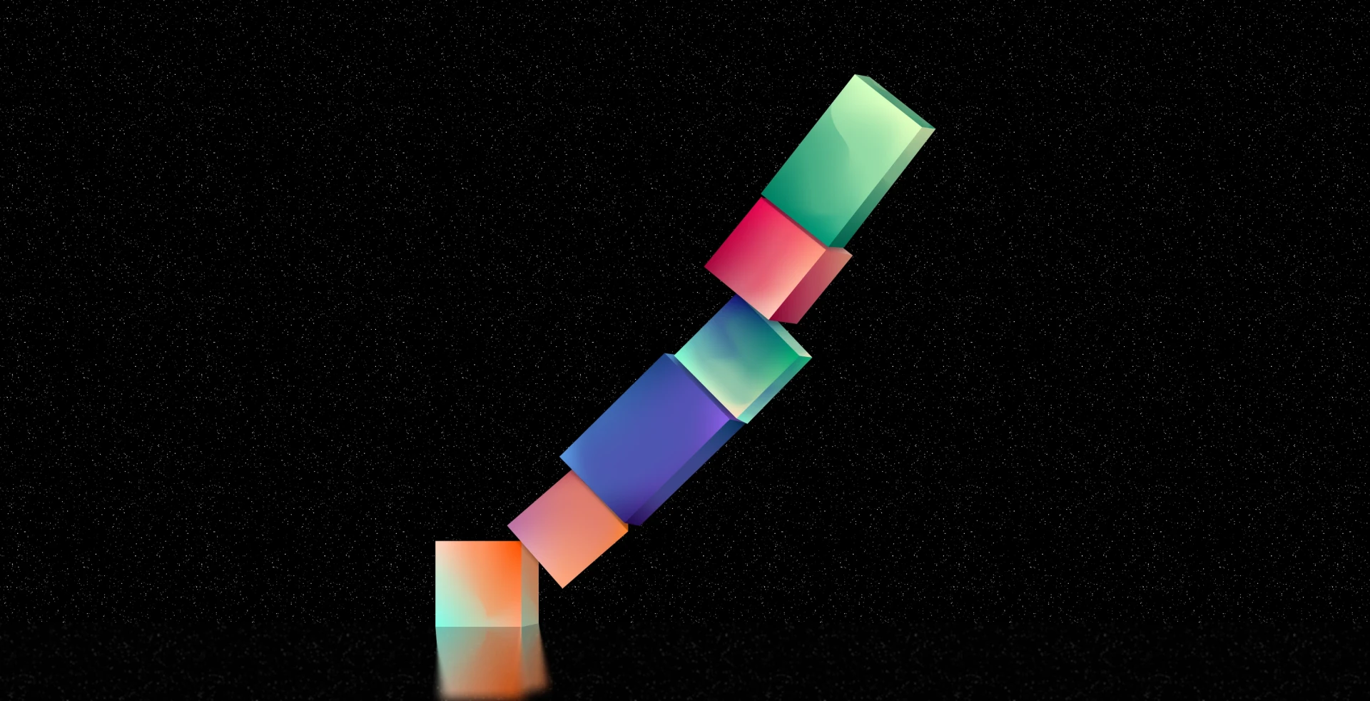A stack of colored blocks tips over